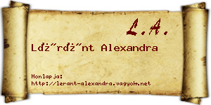 Léránt Alexandra névjegykártya