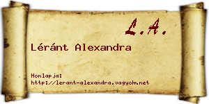 Léránt Alexandra névjegykártya